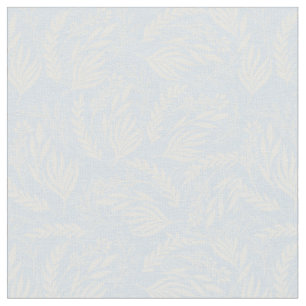 Classy White foliage Botanical Blue design Fabric