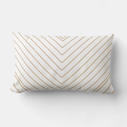 Classy White  Gold Art Deco Arrows  Monogram Lumbar Pillow