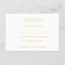Classy White & Gold RSVP
