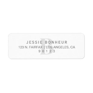 Classy White & Light Grey Return Address Label
