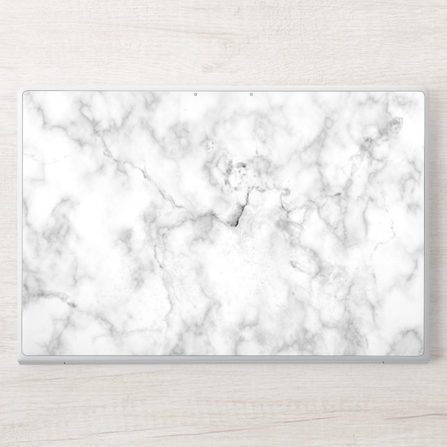 Classy White Marble HP Laptop Skin (Front)