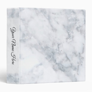 Classy White Marble Look Custom Text Binder