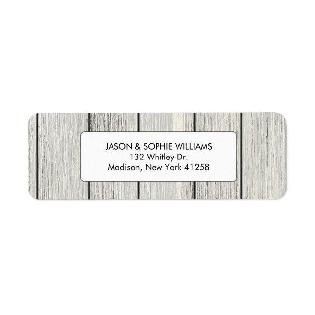 Classy White Painted Wood Label (Front)