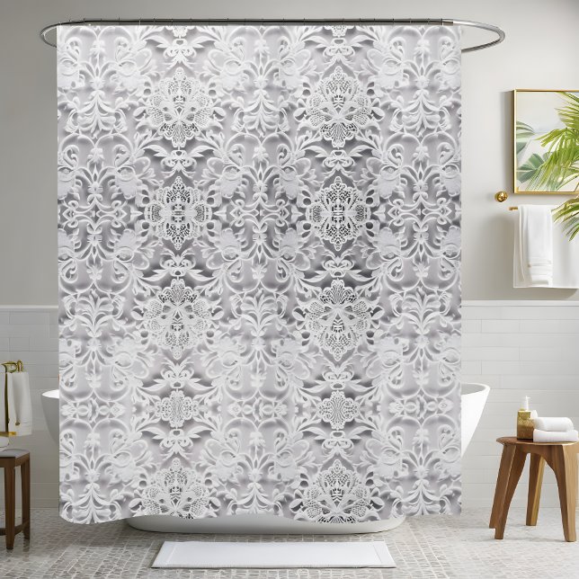 Classy White Shower Curtain Style 2 (Creator Uploaded)
