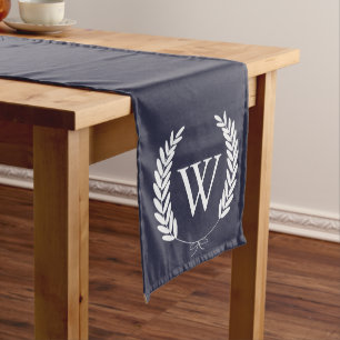 Classy White Wheat Laurels - Personalized Medium Table Runner