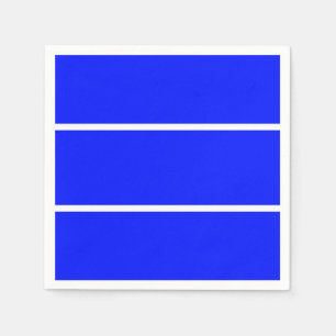Classy Wide Bright Royal Blue Slim White Stripes Napkins
