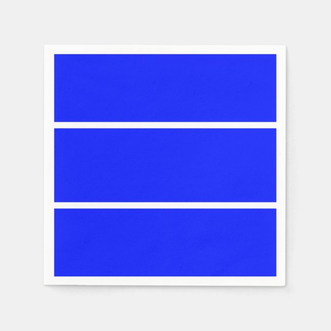 Classy Wide Bright Royal Blue Slim White Stripes Napkins (Front)