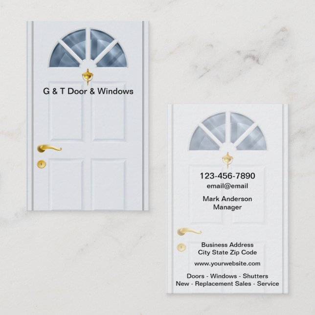 Classy Windows And Doors Remodeling Business Card (Front/Back)