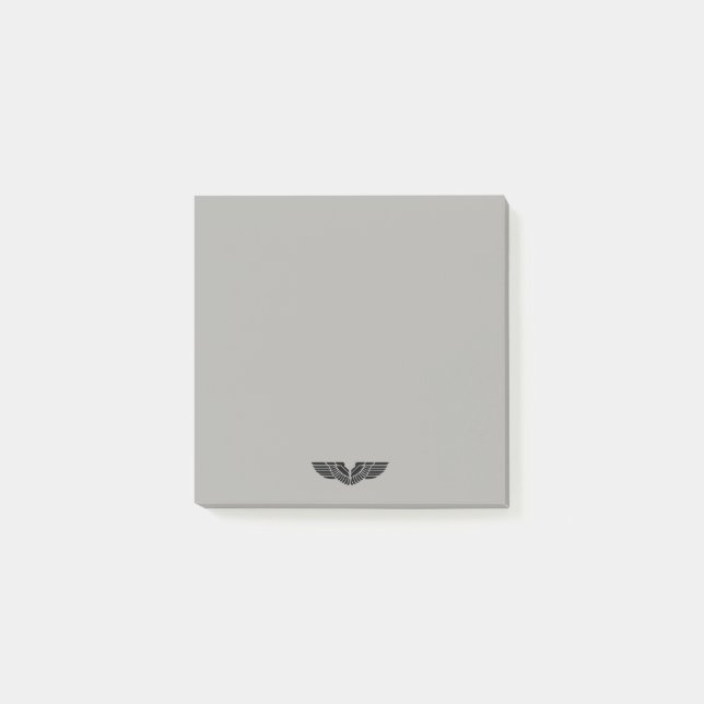 Classy Wings Gray Post-it Notes (Front)