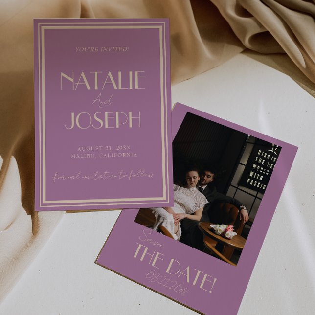 Classy Wisteria Old Money Fancy Photo Wedding Save The Date (Creator Uploaded)