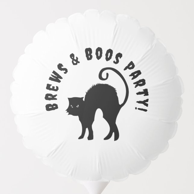 Classy Witch Brews & Boos Halloween Party Balloon (Back)