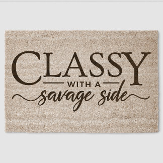 Classy with a Savage Side Coir Door Mat – Sassy Qu