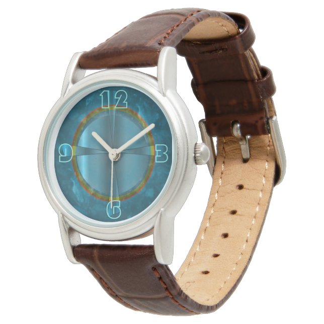 Classy with Teal Colored Face Womens watch (Angled)