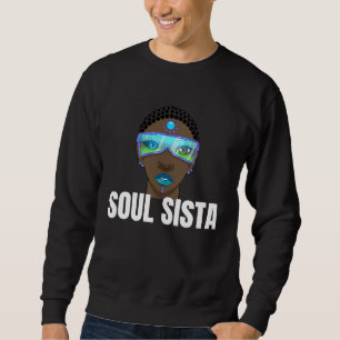 Classy Womens African Head Wrap Black Pride  Soul  Sweatshirt