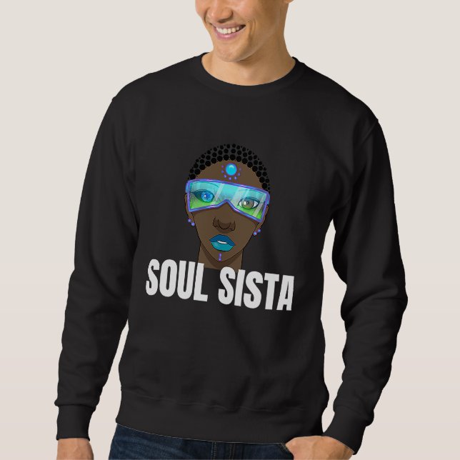 Classy Womens African Head Wrap Black Pride  Soul  Sweatshirt (Front)