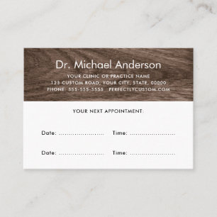Classy wood appointment cards with custom logo
