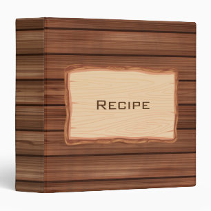 Classy wood texture, rustic & personalized binder