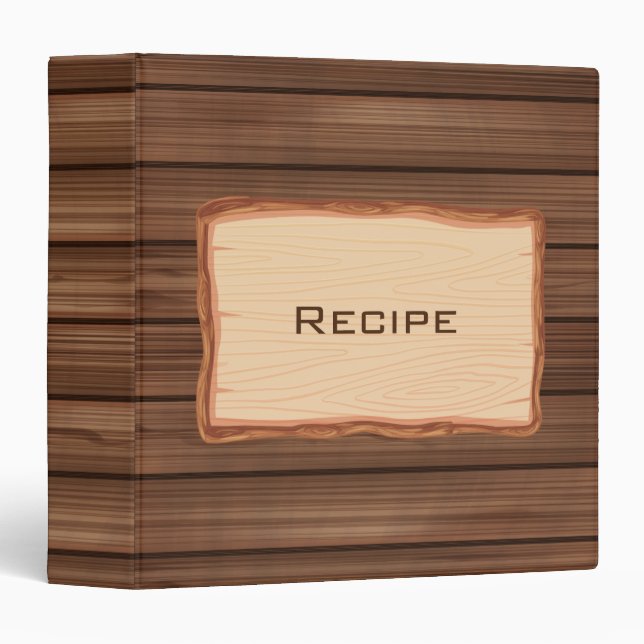 Classy wood texture, rustic & personalized binder (Front/Spine)