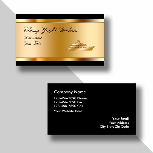 Customizable Classy Yacht Broker Business Cards
