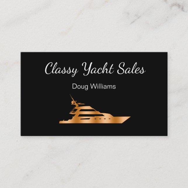 Classy Yacht Broker Sales Business Cardsa Business Card (Front)