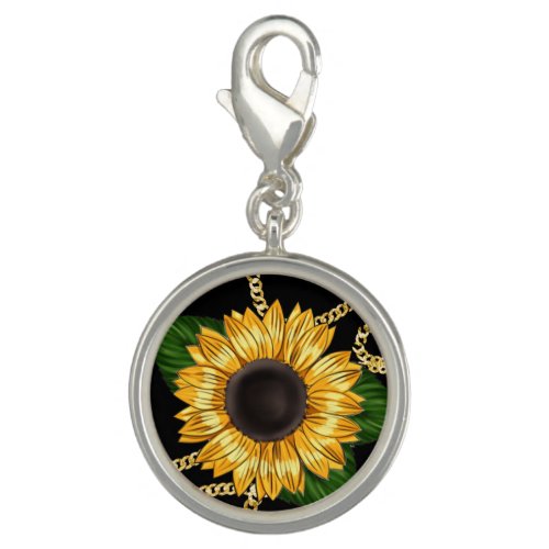 Classy Yellow Sunflowers Stylish Pattern on Black Charm