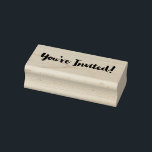 Classy You're Invited! Rubber Stamp<br><div class="desc">Dress up your mail and letters with this wooden stamp. It’s perfect for any stationery lover, and would make a great gift as well! The stamp leaves an imprint of the words “You’re Invited” in stylish and fun script, brush font. Whether you are having a baby, bridal, or wedding shower;...</div>