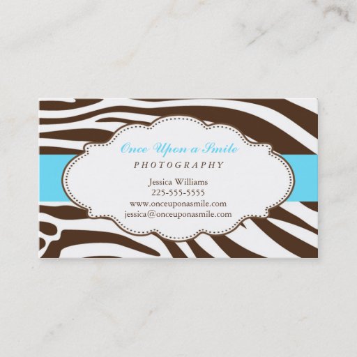 Customizable Classy Zebra Print Business Card