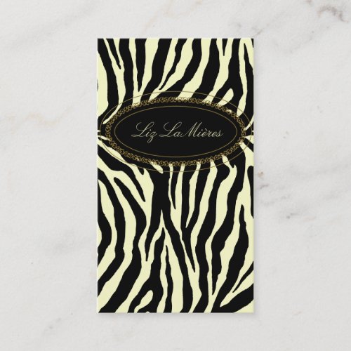 Classy zebra print business card template