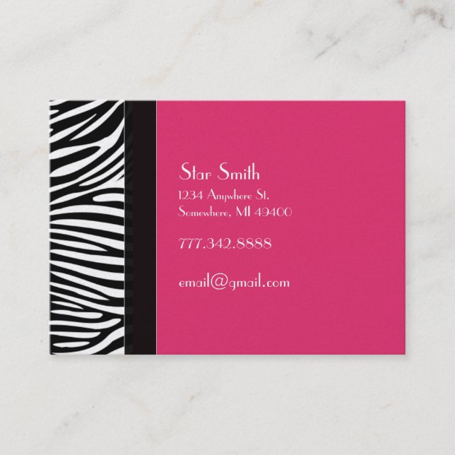 Classy Zebra Skin on Any Color Card (Front)