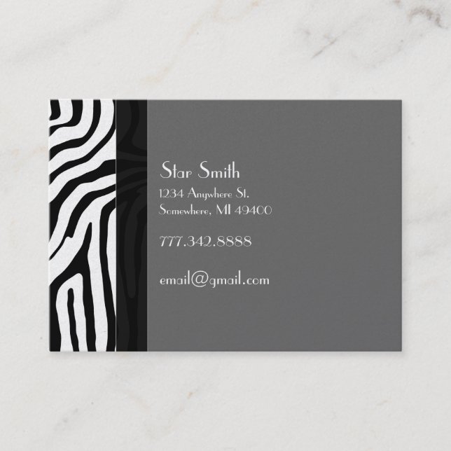Classy Zebra Skin on Any Color Card (Front)
