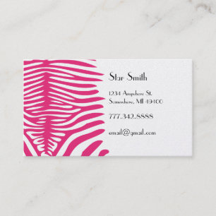 Classy Zebra Skin on Any Color Card Fuchsia