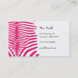 Classy Zebra Skin on Any Color Card Fuchsia