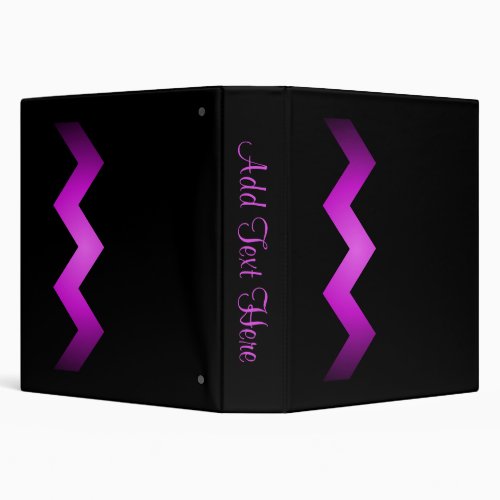 Classy Zigzag Purple on Black Personal Binder