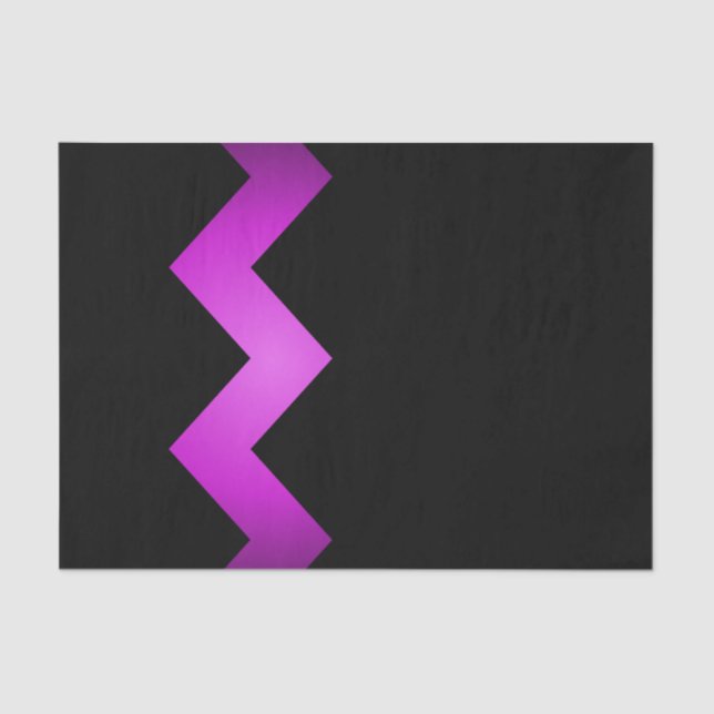 Classy Zigzag Purple on Black Tissue Paper (Front)