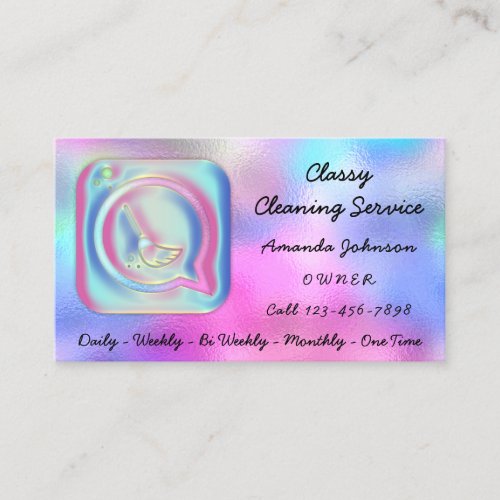 ClassyCleaning Service Maid Home Groom Logo QRCode Business Card