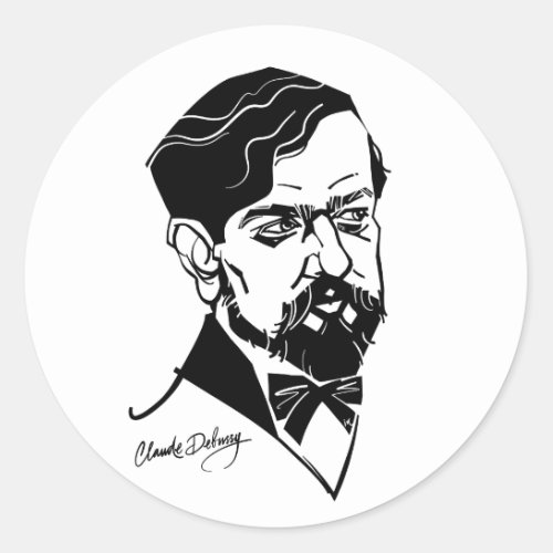 Claude Debussy Classic Round Sticker