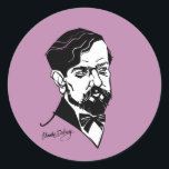 Claude Debussy Classic Round Sticker<br><div class="desc">Graphic portrait of composer</div>