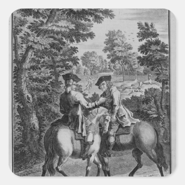 Claude Duval robbing Squire Roper Square Sticker (Front)