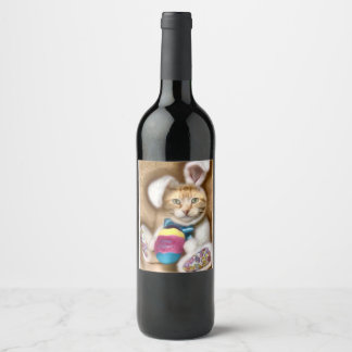 Claude Easter Bunny Holiday Postcard Gift Tags Wine Label