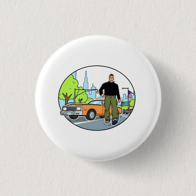 Claude - GTA 3 Button (Front)