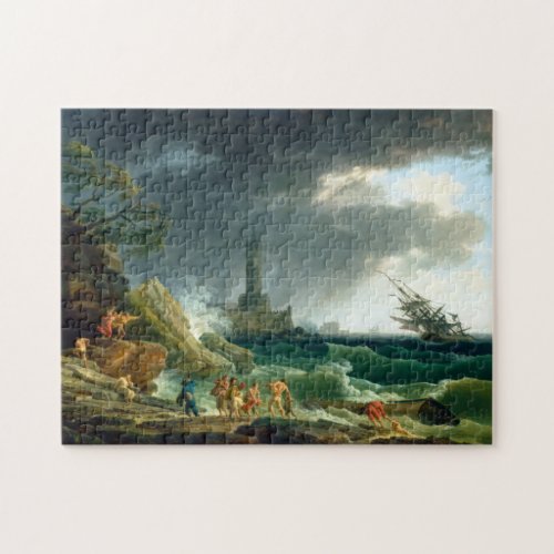 Claude_Joseph Vernet A Storm on a Mediterranean Po Jigsaw Puzzle