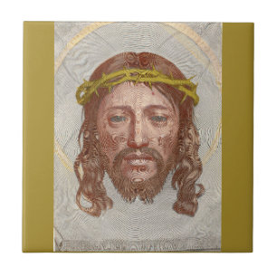 Claude Mellan’s Face of Christ 1649 engraving Ceramic Tile