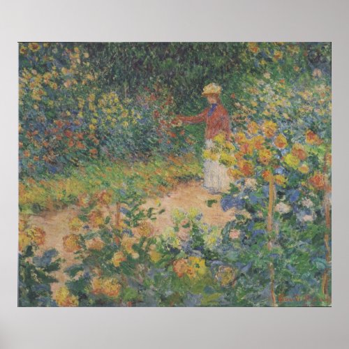 Claude Monet 1895 Vintage In the Garden Poster