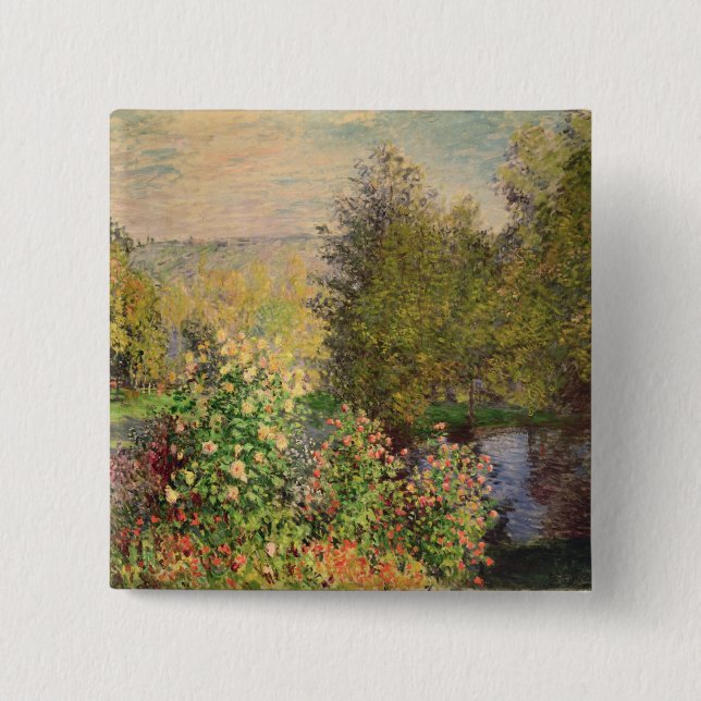 Claude Monet | A Corner of the Garden at Montgeron Pinback Button (Front)