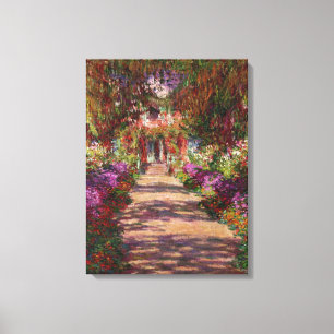 Claude Monet A Pathway in Monet's Garden Canvas Print