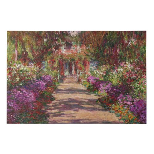 Claude Monet  A Pathway in Monets Garden Faux Canvas Print