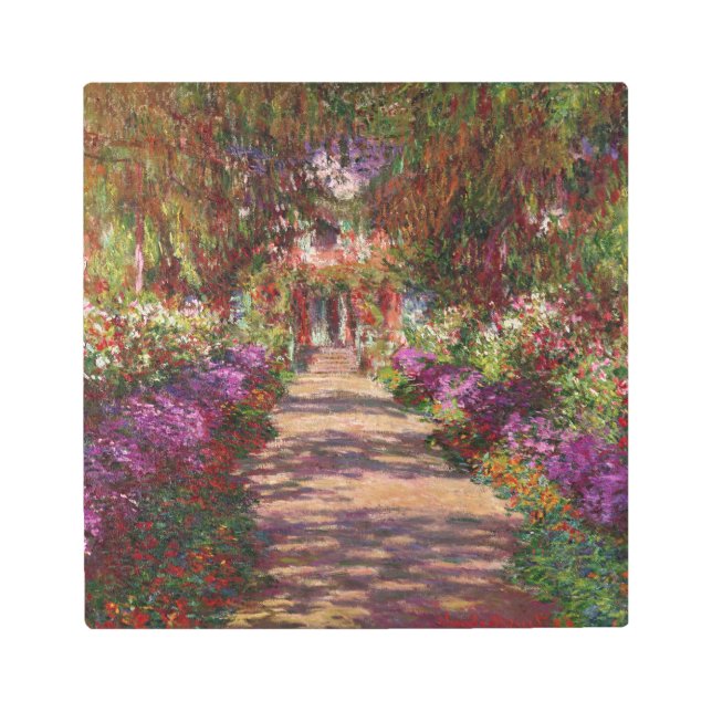 Claude Monet | A Pathway in Monet's Garden Metal Print (Front)