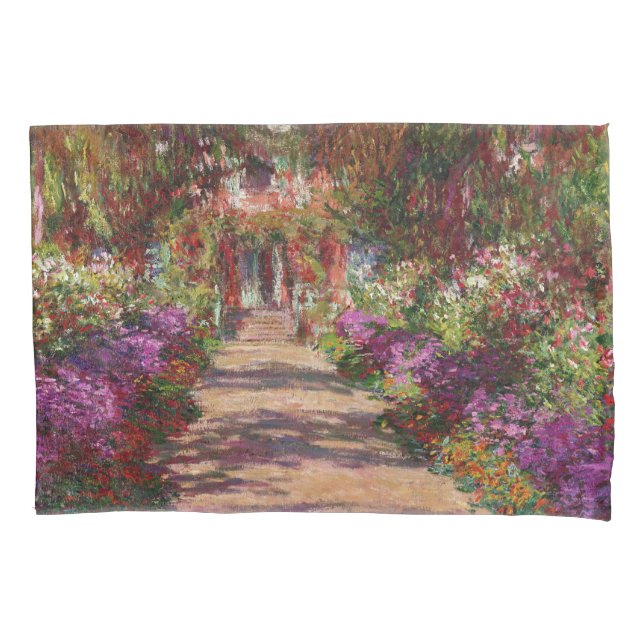 Claude Monet | A Pathway in Monet's Garden Pillow Case (Front)