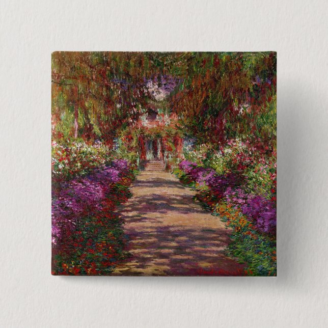 Claude Monet | A Pathway in Monet's Garden Pinback Button (Front)