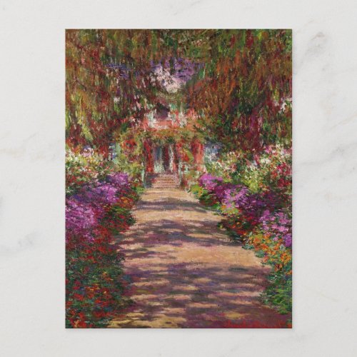 Claude Monet  A Pathway in Monets Garden Postcard